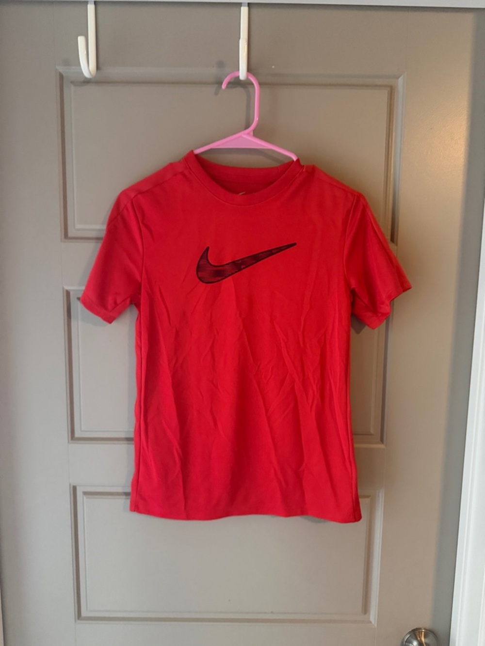 Nike Red Short Sleeve Tee with Black Swoosh